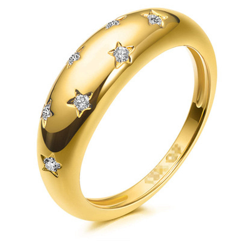 Classy Women's Pentagram Diamond Fashion Simple Ring