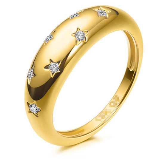 Classy Women's Pentagram Diamond Fashion Simple Ring