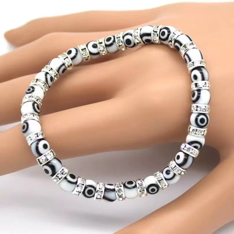Women's Glass Bead Alloy Devil's Eye Beaded Bracelet