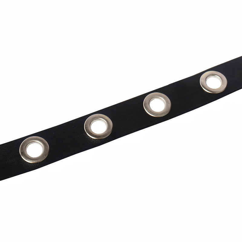 Punk Dark Leather Hole Rock Clavicle Necklaces