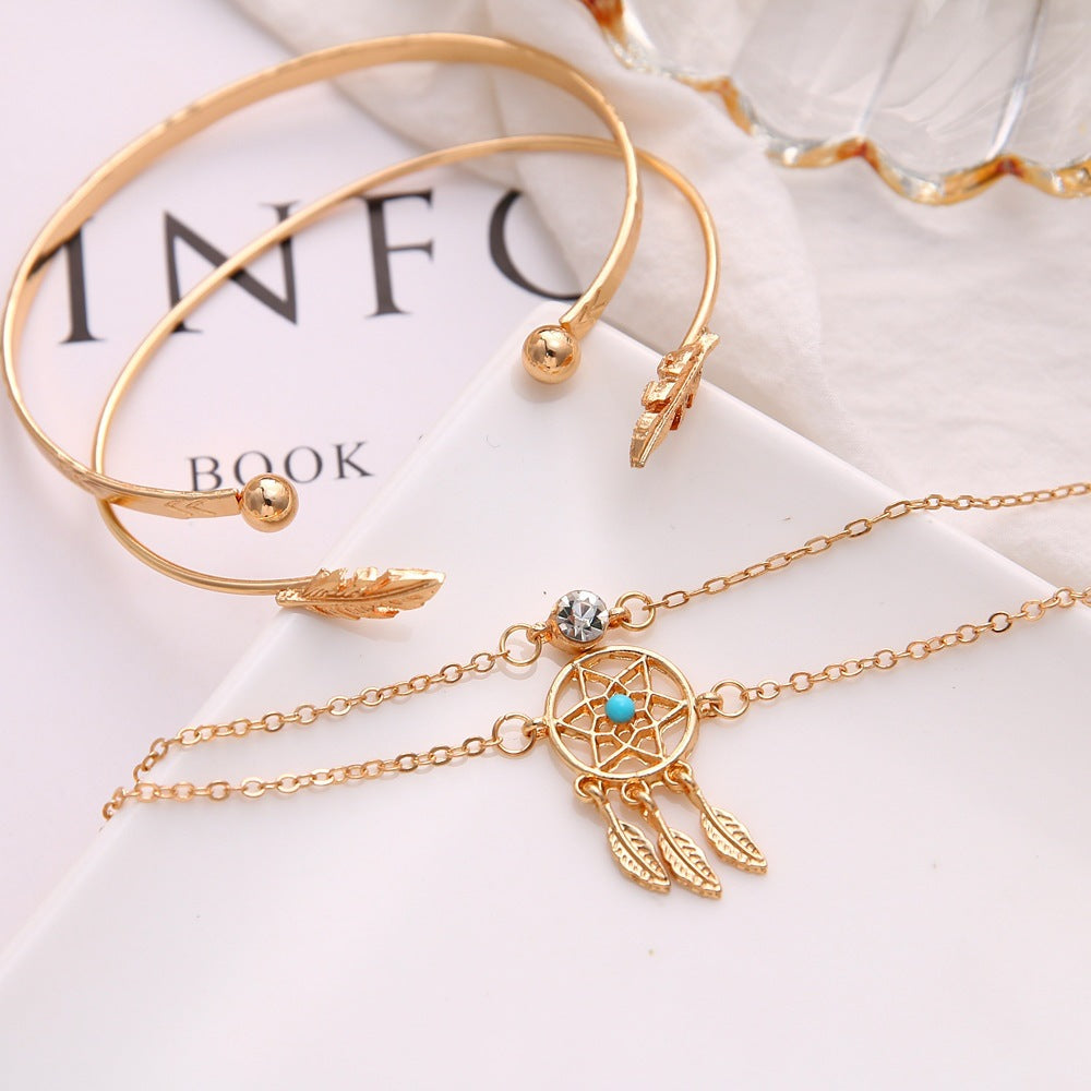 Geometric Arrow Leaf Dream Catching Personality Bracelet