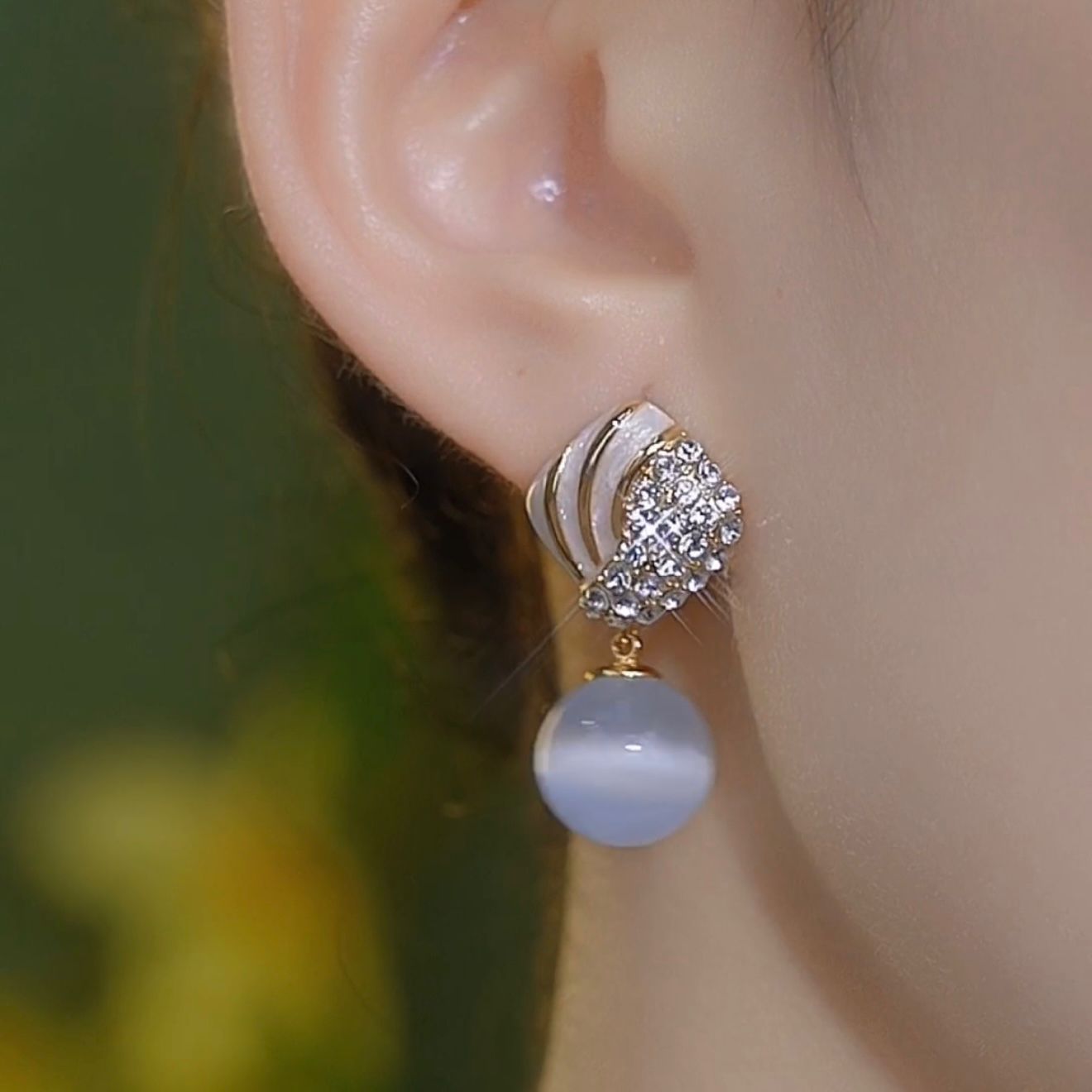 Women's Diamond Entry Lux Elegant Opal Fashionable Earrings