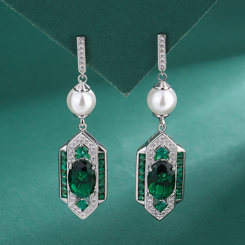 Classical Style Chinese Emerald Retro High-grade Jewelry Set