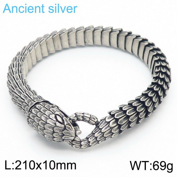 Men's Stainless Steel Snake Fashion Trend Creative Personality Bracelet