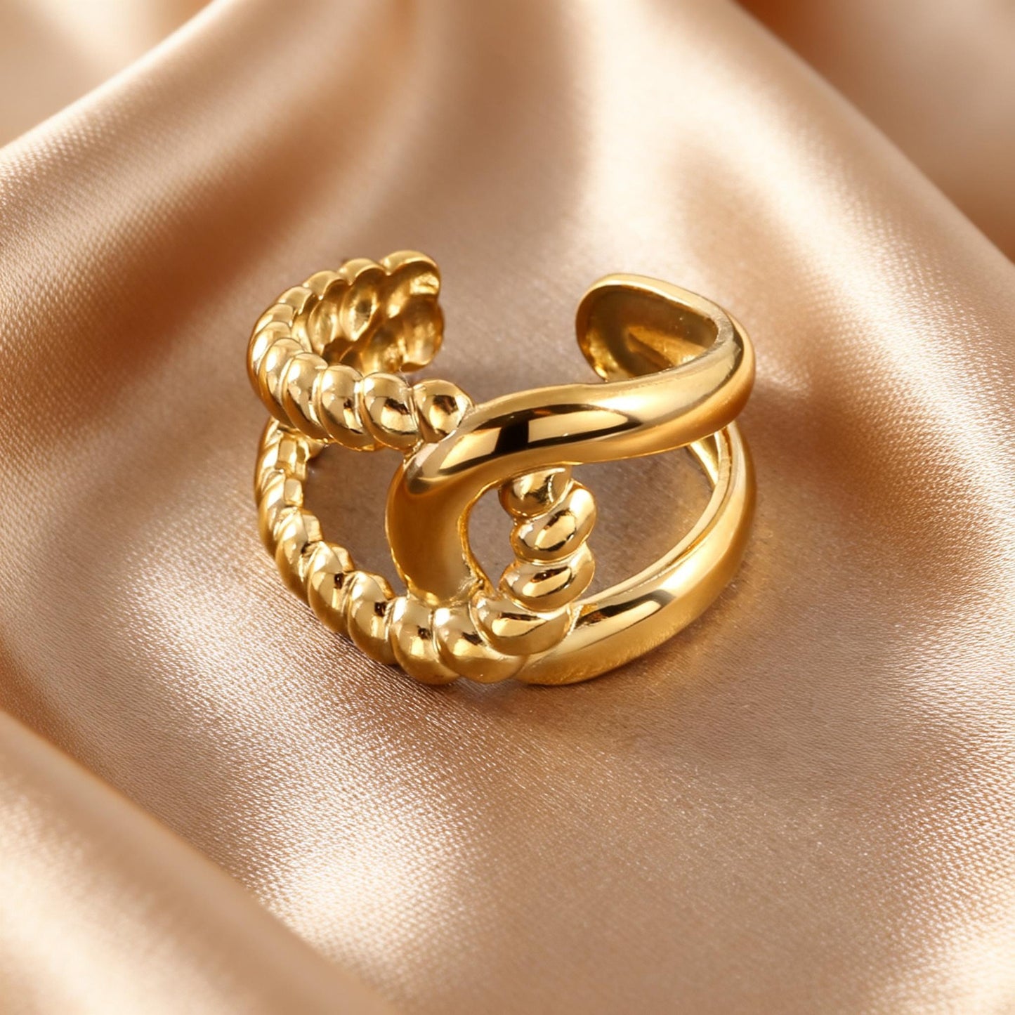 Steel Open-end Niche High-grade Fashion Trend Affordable Luxury Style Ring