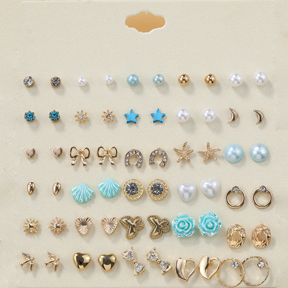 Glamorous Bow Flower Starfish Butterfly Combination Rings