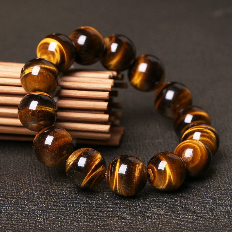 Women's Natural Pink Crystal Agate Tiger Eye Bracelet