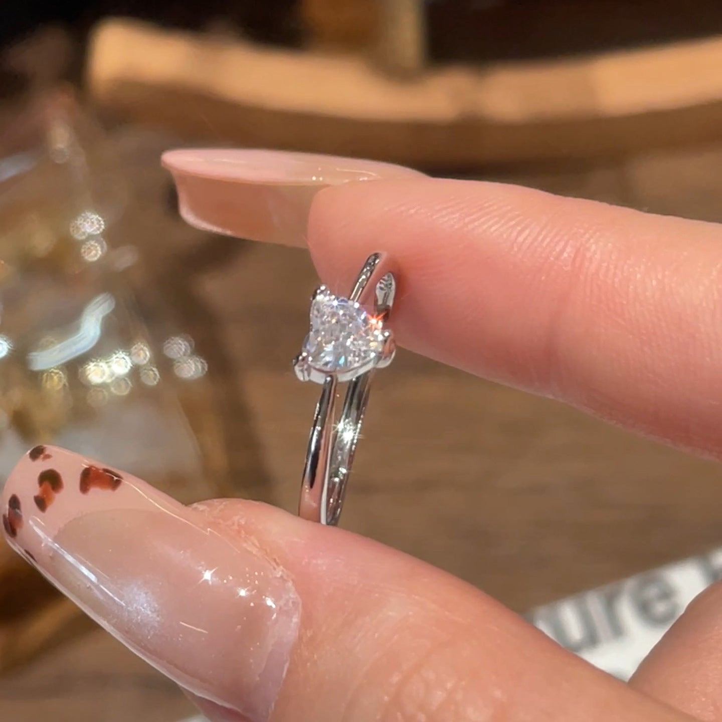 Female Light Luxury Simplicity Exquisite Index Finger Design Open Adjustable Rings