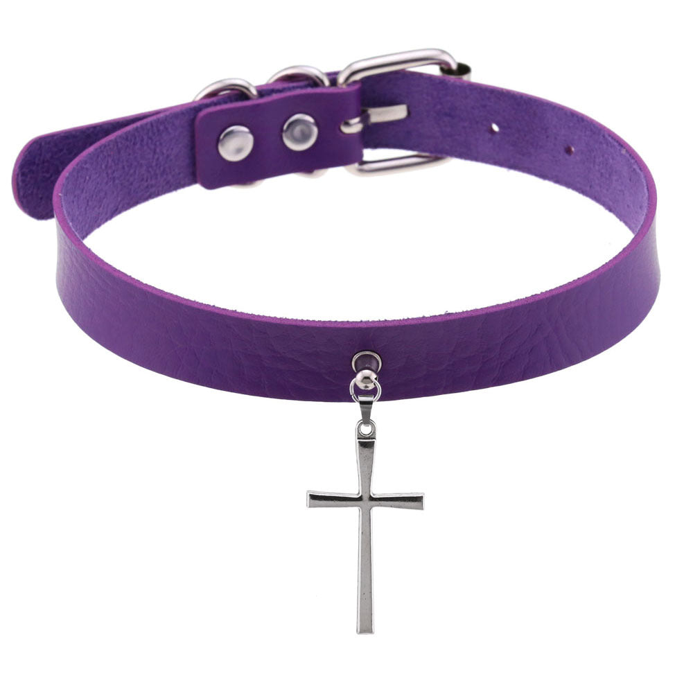 Hip Hop Punk Exquisite Cross Short Collar