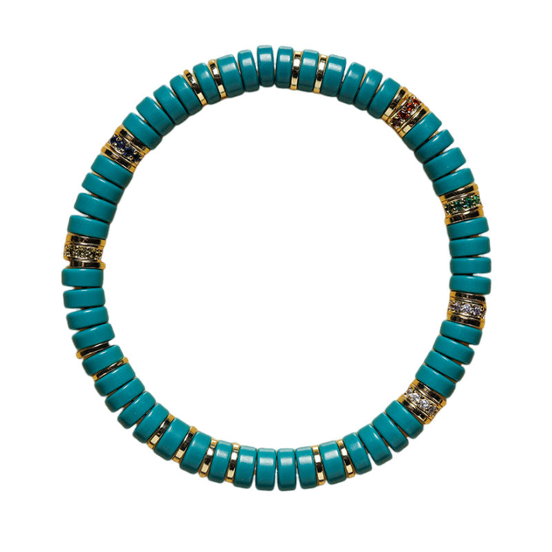 Women's & Men's Technology Pine Turquoise High Porcelain Crafts Hand Toy Twin Optimized Bracelet