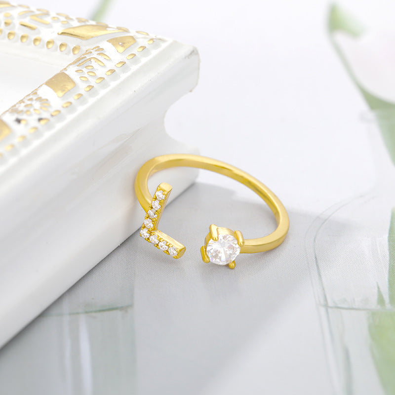 Pretty Women's Letters English Opening Adjustable Rings