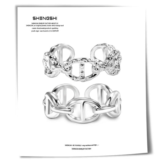 Minimalist Pig Nose Female Design Sense Niche High-grade Cold Wind Rings