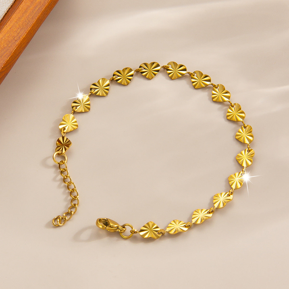 Women's Embossed Love Titanium Steel Gold-plated High-grade Bracelets