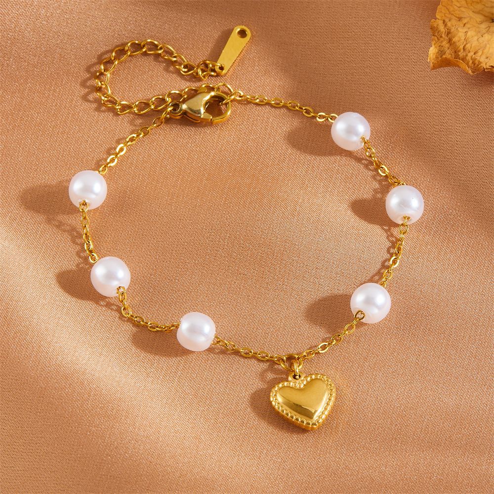 Women's Heart Bow Tie Clover Scallop Pearl High Bracelets