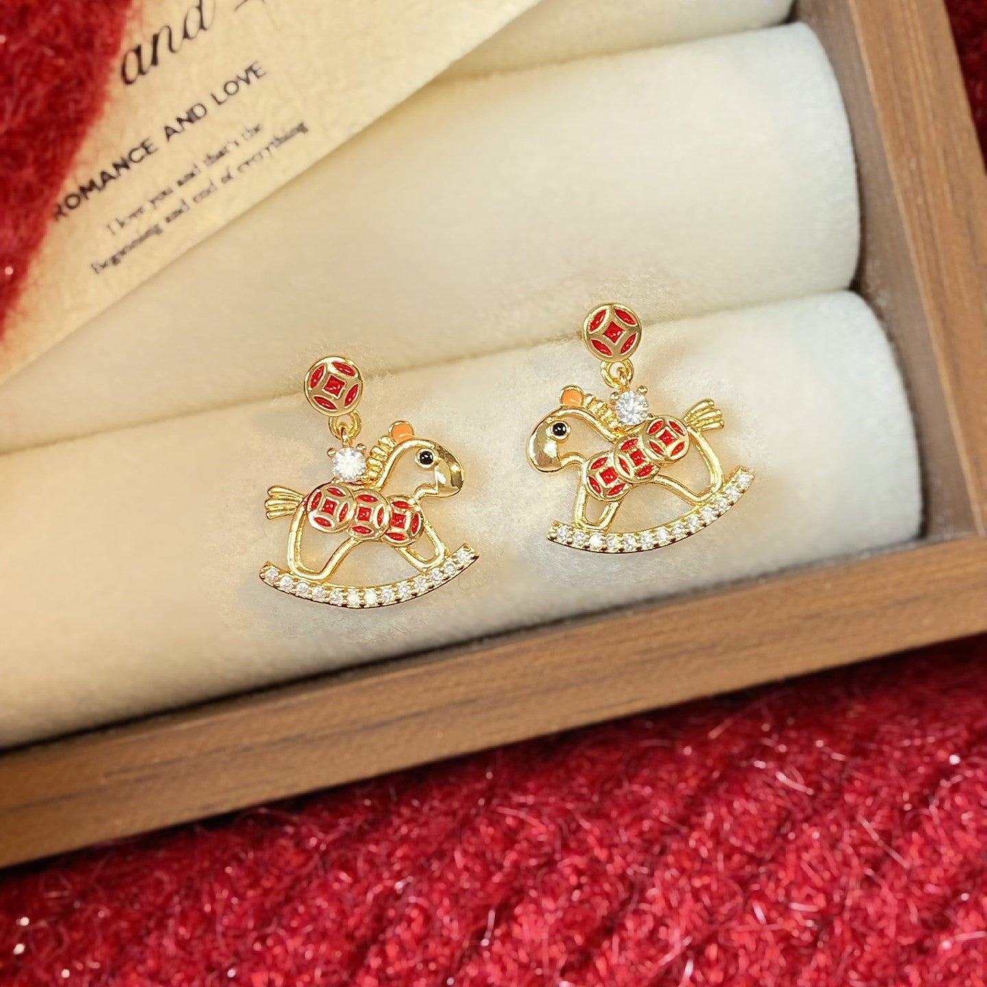 Women's Flocking Pearl Gourd Pony Ear Clip Niche Earrings