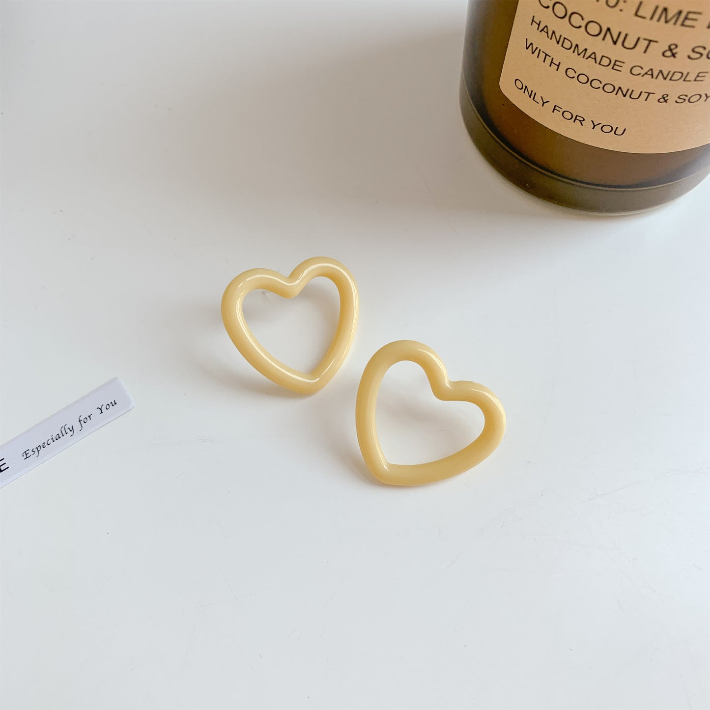 Love Heart Female Sweet Style Minimalist Design Earrings