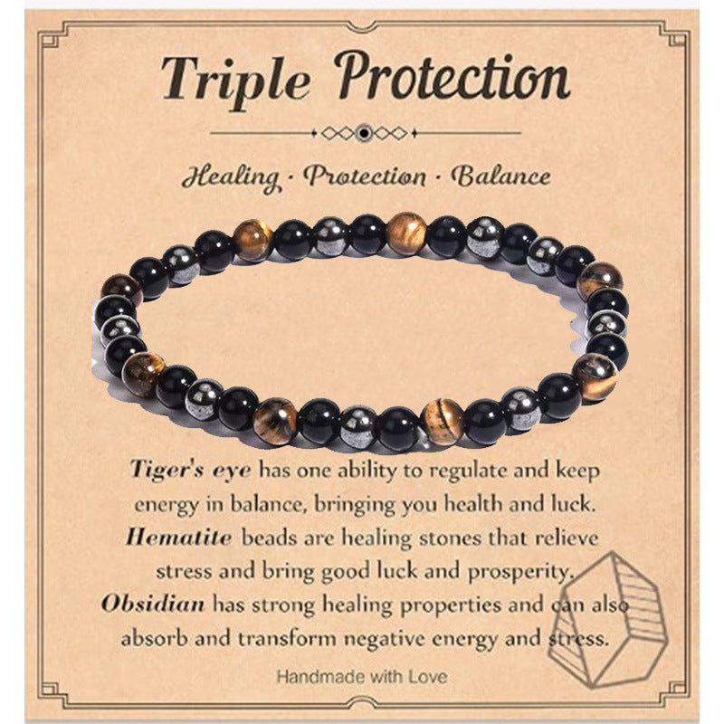 Domineering For Boyfriend Map Flame Stone Tigereye Bracelets