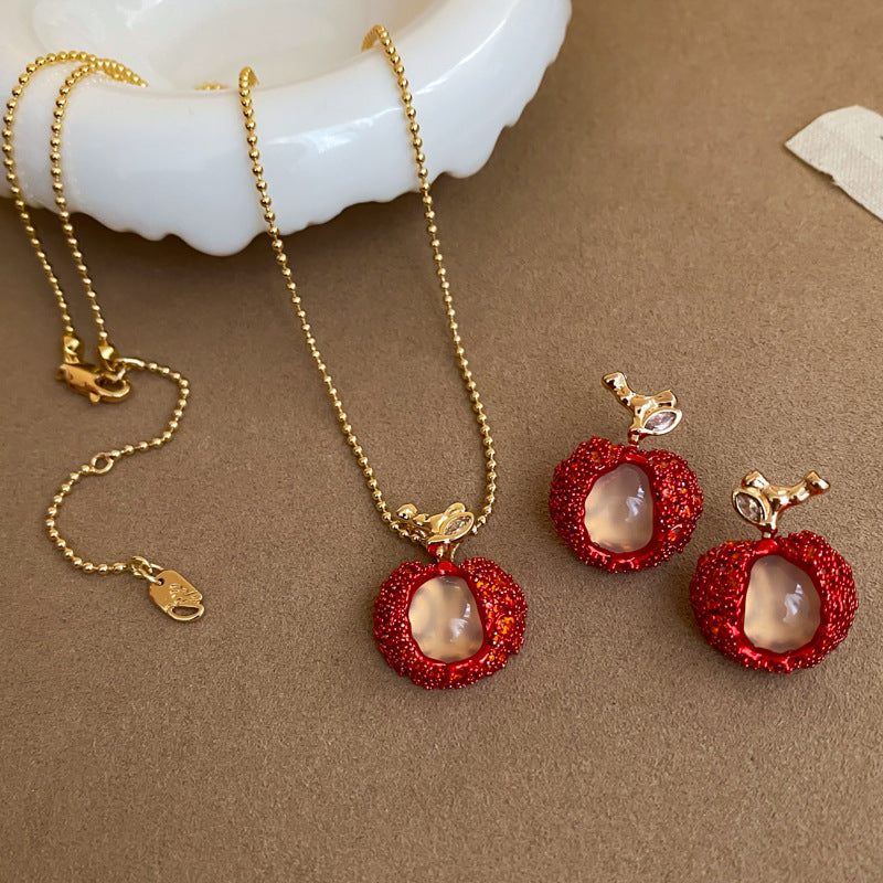 Zircon Geometric Fruit Fashion Sweater Chain Light Luxury Pendants