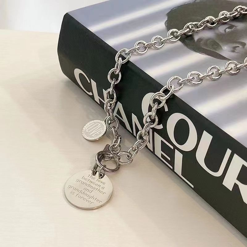 Children's Square Plate Female Trendy Cool Handsome Male Unique Necklaces