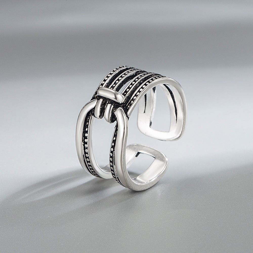 Vintage Thai Sier Simple Plated Hand Ring