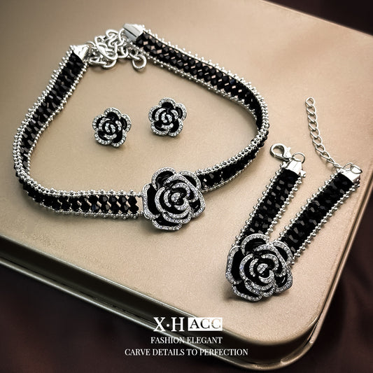 Oil Dripping Rose Niche Design Clavicle Chain Necklaces