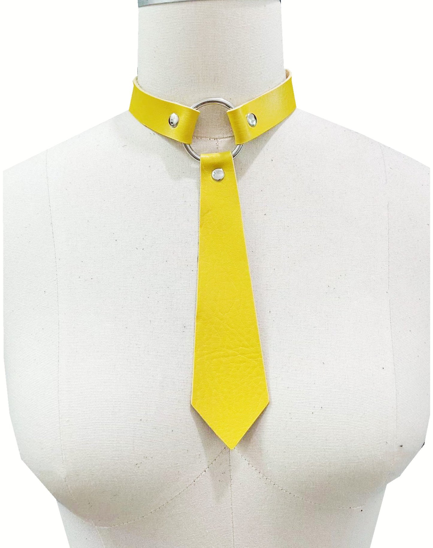 Fashion Personality Leather Bondage Tie Punk Collar