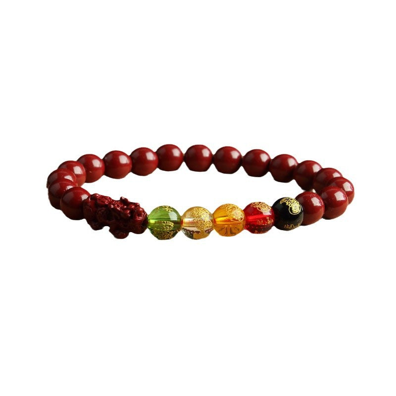 Women's Single Circle Multi Life Red Five Gods Of Bracelet