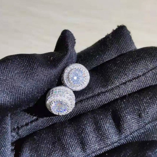 Round Full-jeweled Female Hollow Personality Innovation Earrings