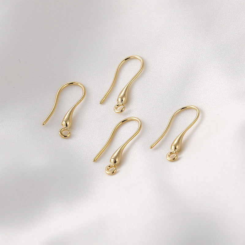 Plated Real Gold Color Retaining Retro Long Water Drops Ear Hook