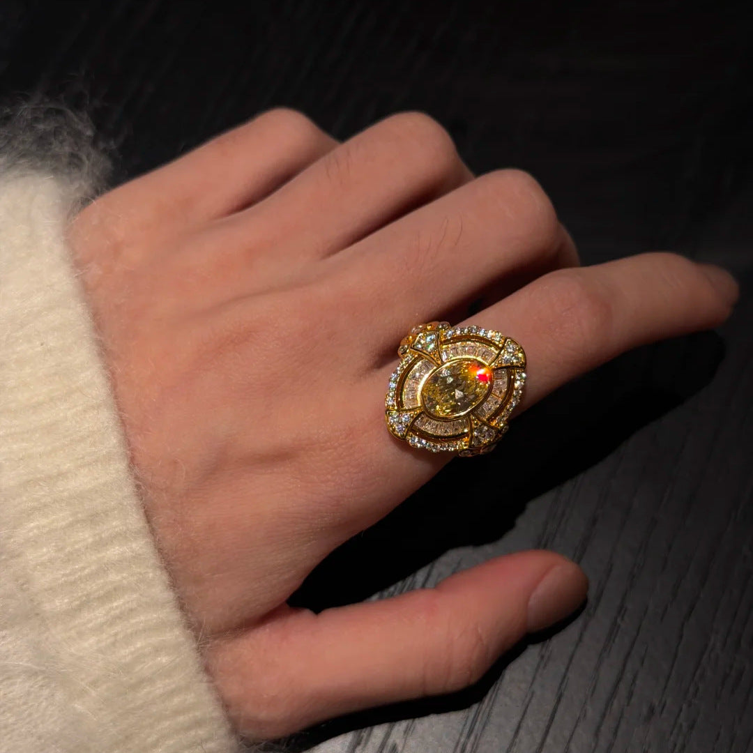 Medieval Guardian Knight Style Round Track Flashing Ring