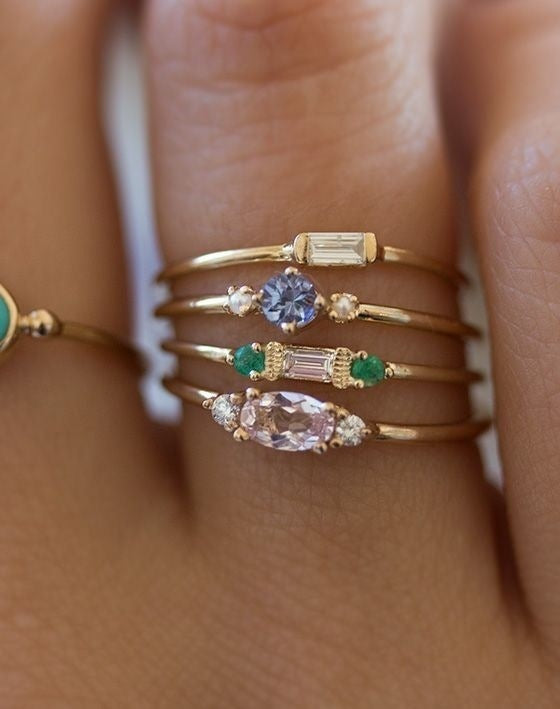 Comfortable Charming Women's Golden Fashion Three-piece Rings