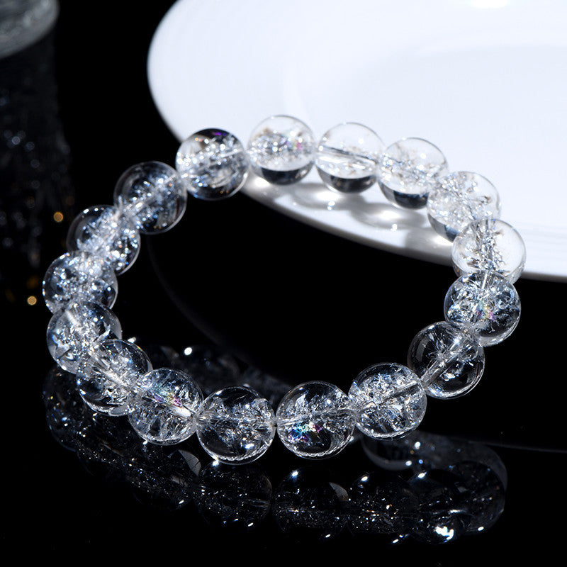 Crystal Natural Himalayan Ball White Rainbow Bracelets