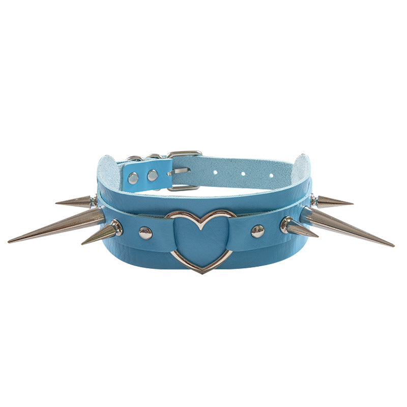 Long Peaked Short Pointed Rivet Personality Collar
