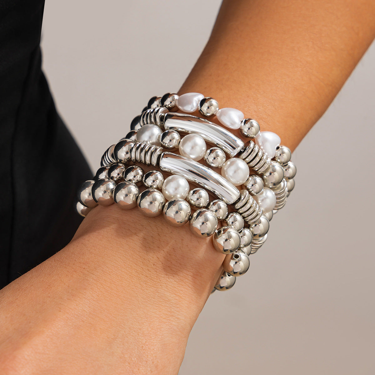 French Beaded Love Simple Imitation Pearl Bracelets