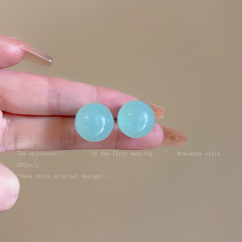 Round Beads National Style Female Summer Sweet Small High-grade Earrings