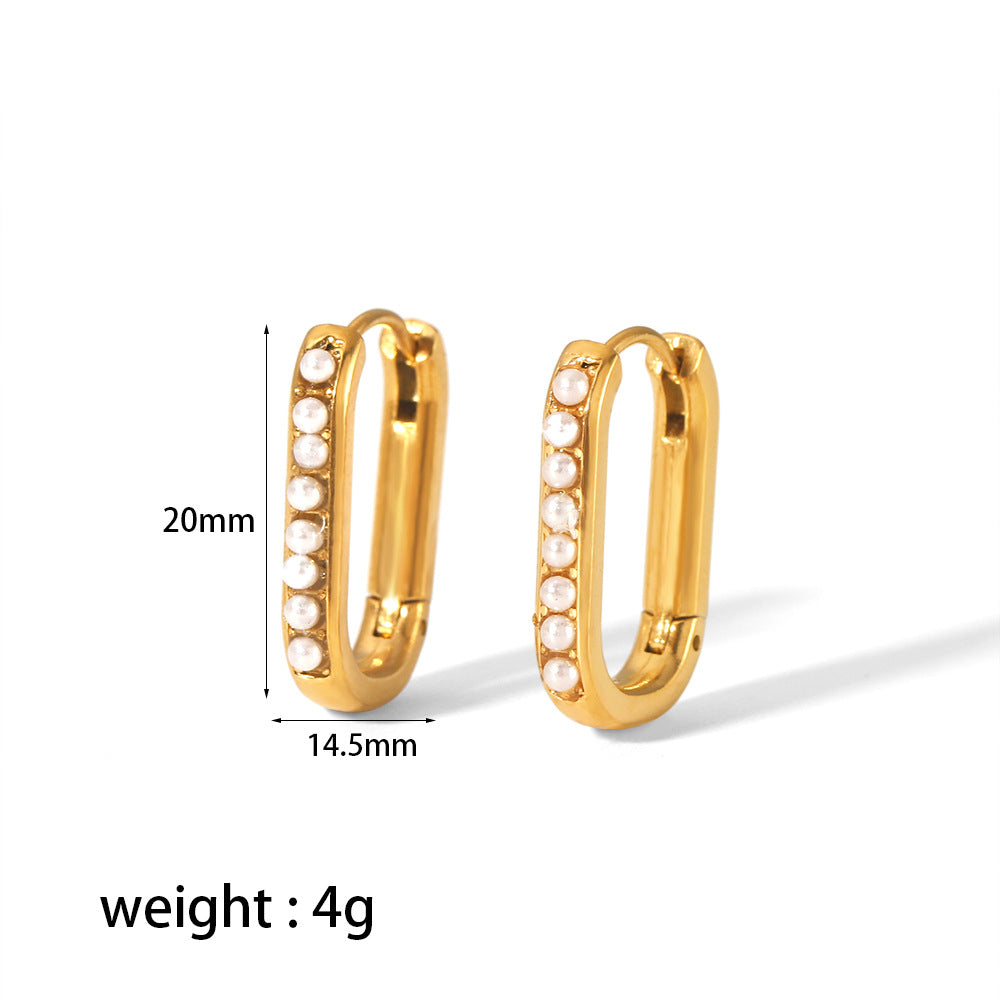 Women's Ear Clips High-grade U-shaped Gold Stainless Earrings