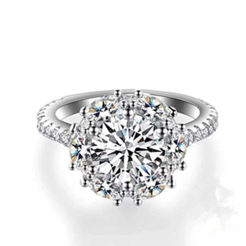 Broadcast Fashion Luxury Female Eight Hearts Arrows Ring