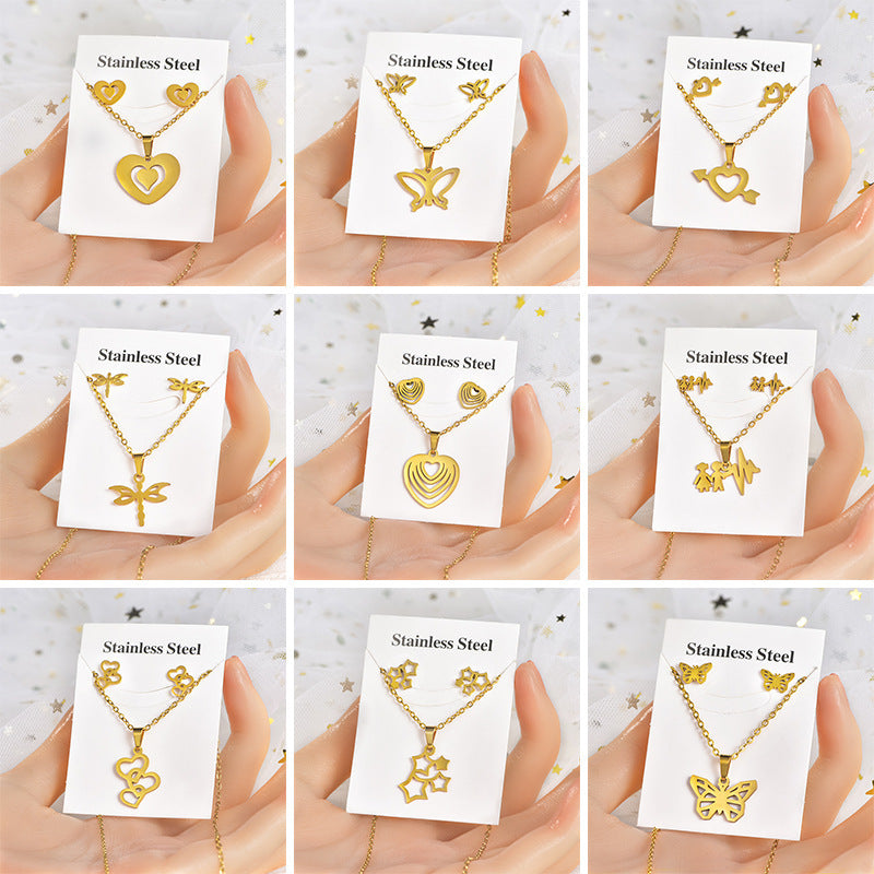 Titanium Steel Irregular Pattern Package Snowflake Puzzle Pendants