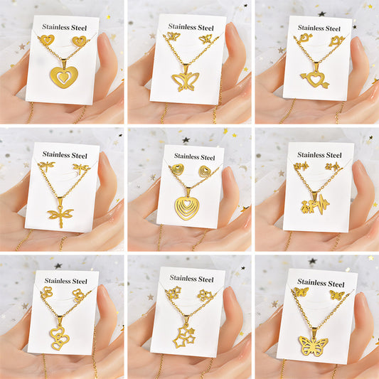 Titanium Steel Irregular Pattern Package Snowflake Puzzle Pendants