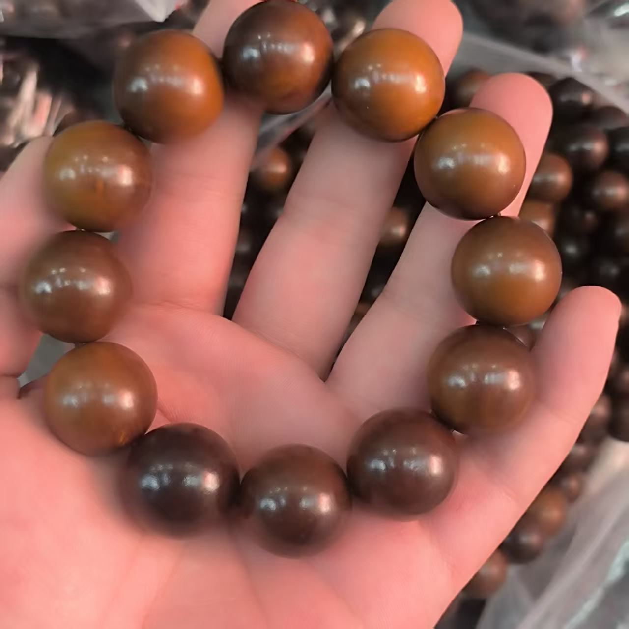 Men's Large Excellent Natural Lightning Strike Jujube Full Bracelet