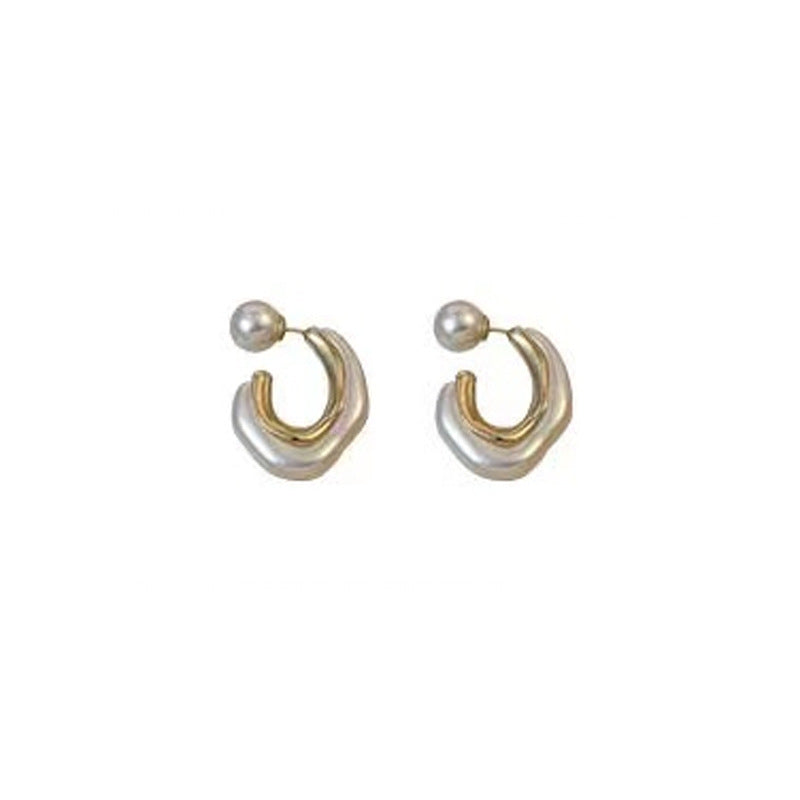 White Pearl Plate Fashionable Exquisite High-grade Earrings