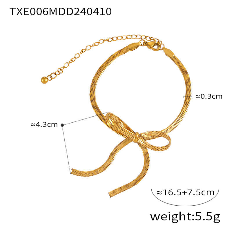 Korean Style Simple Sweet Personality Bow Geometric Chain Like Flat Pendants