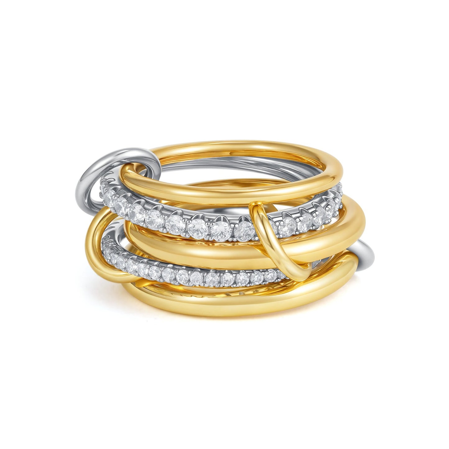 Gold Color Matching Zircon Versatile Creative Rings