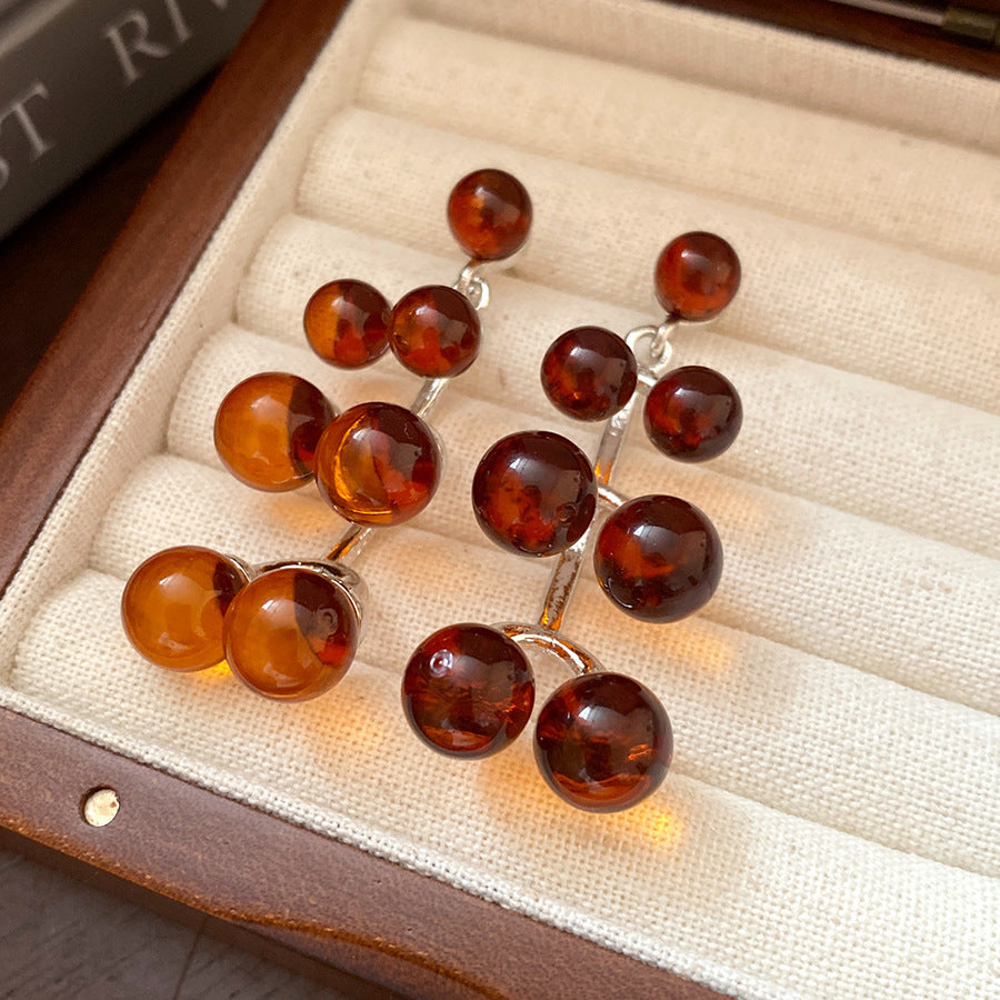 Women's Needle Geometric Irregular Resin Fashionable Retro Earrings