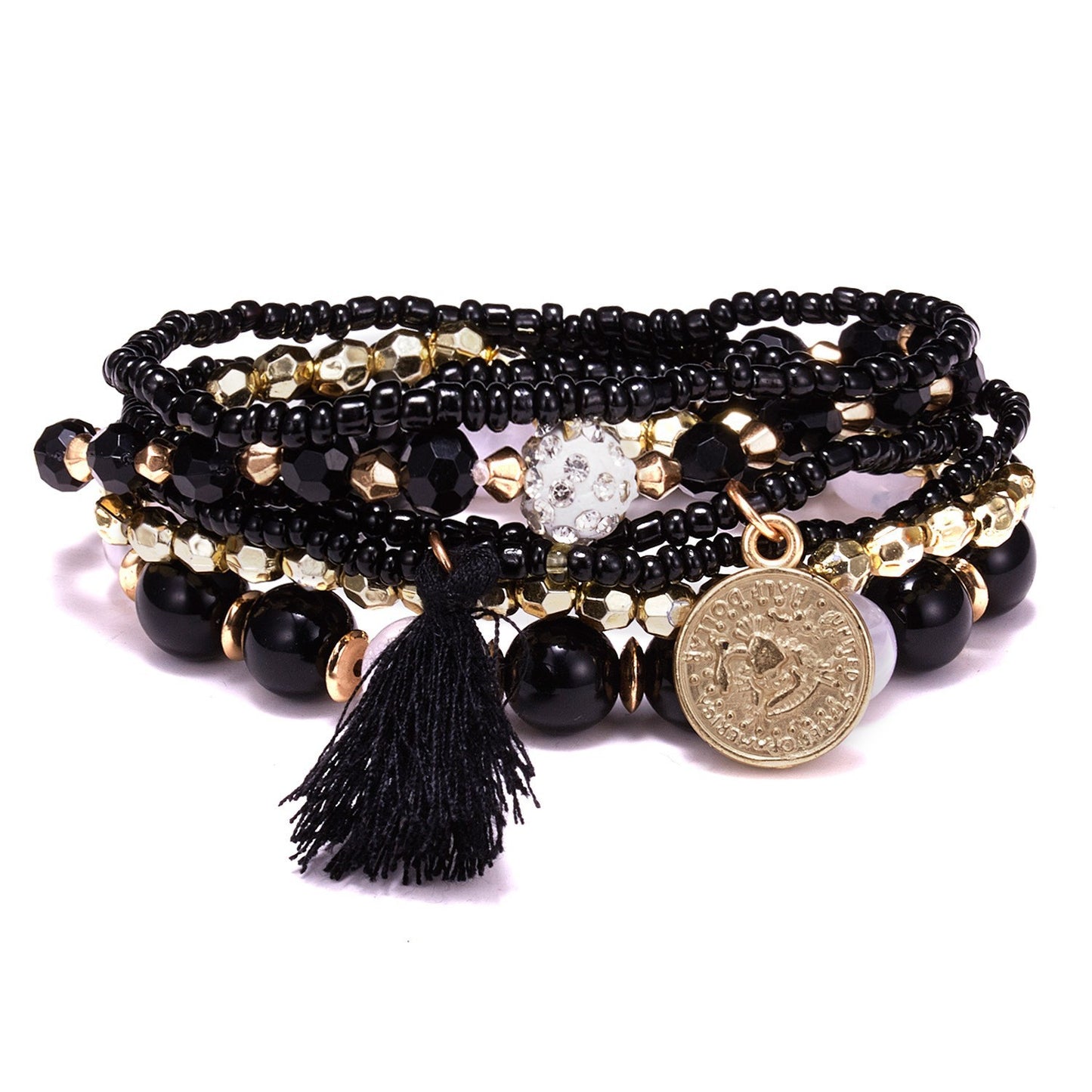 Beaded Style Pack Beauty Head Coin Bracelet