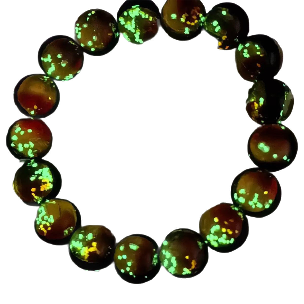 Women's & Men's Double-sided Glaze Luminous Sier Platinum Buddha Bracelet