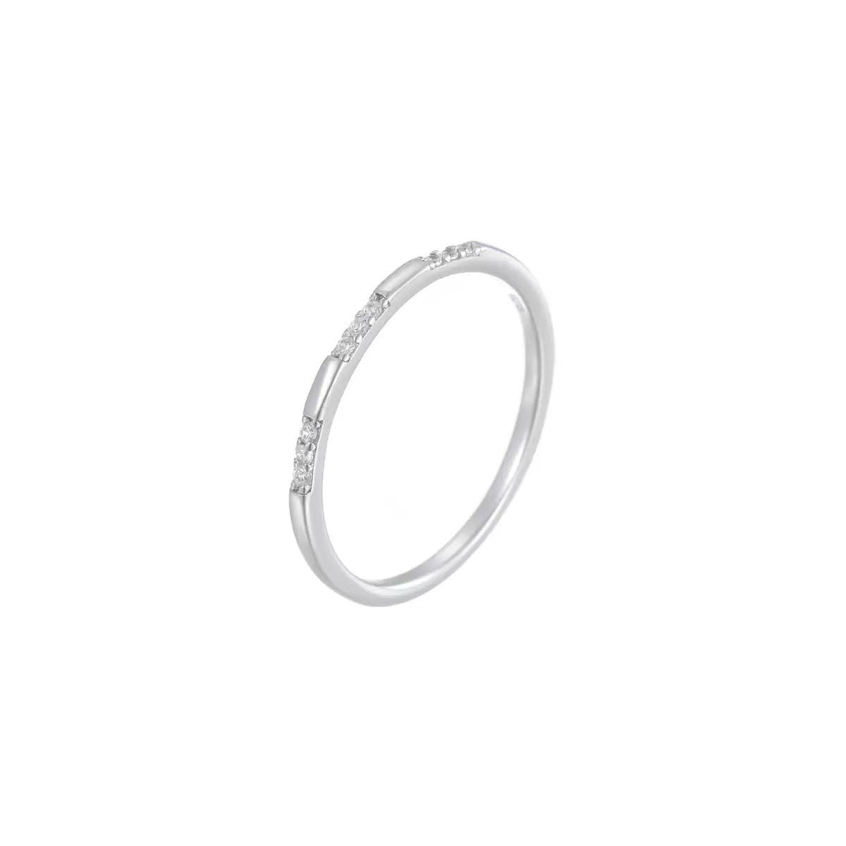 Rhinestone Zircon Couple Titanium Steel Design Ring