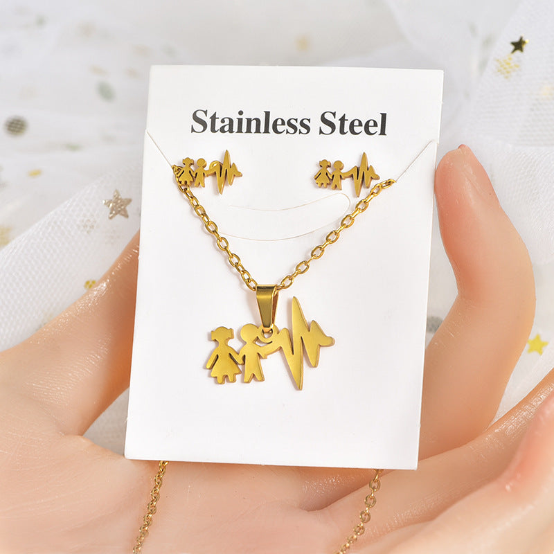 Titanium Steel Irregular Pattern Package Snowflake Puzzle Pendants
