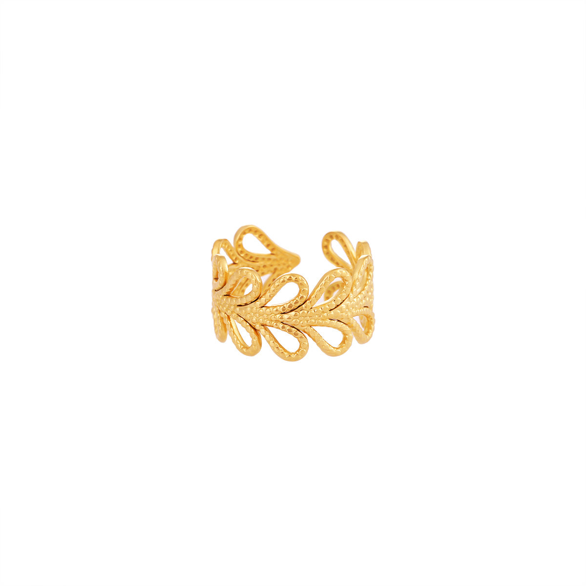 Steel Line Flower Cross Geometric Simple Female Personality Rings