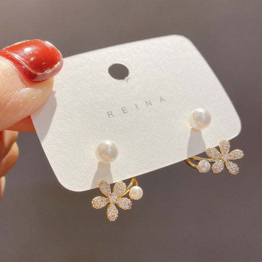 Pearl Flower Special Interest Light Luxury High-grade Stud Earrings